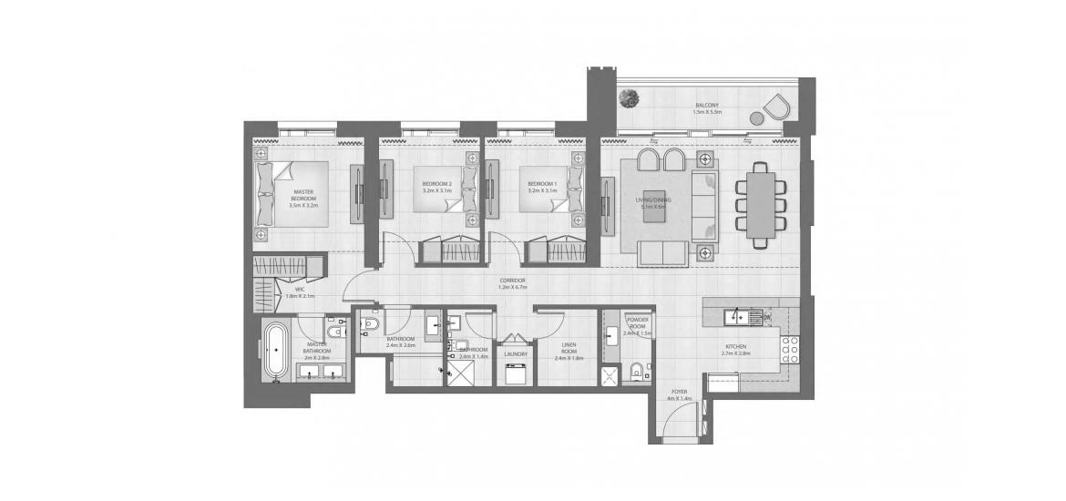 Floor plan «C», 3+1, in CREEK EDGE