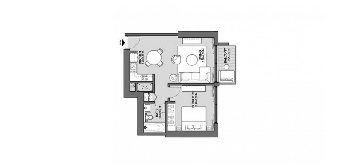 Plano del apartamento «ACT ONE | ACT TWO TOWERS 1BR 62SQM», 1 dormitorio en ACT ONE | ACT TWO TOWERS
