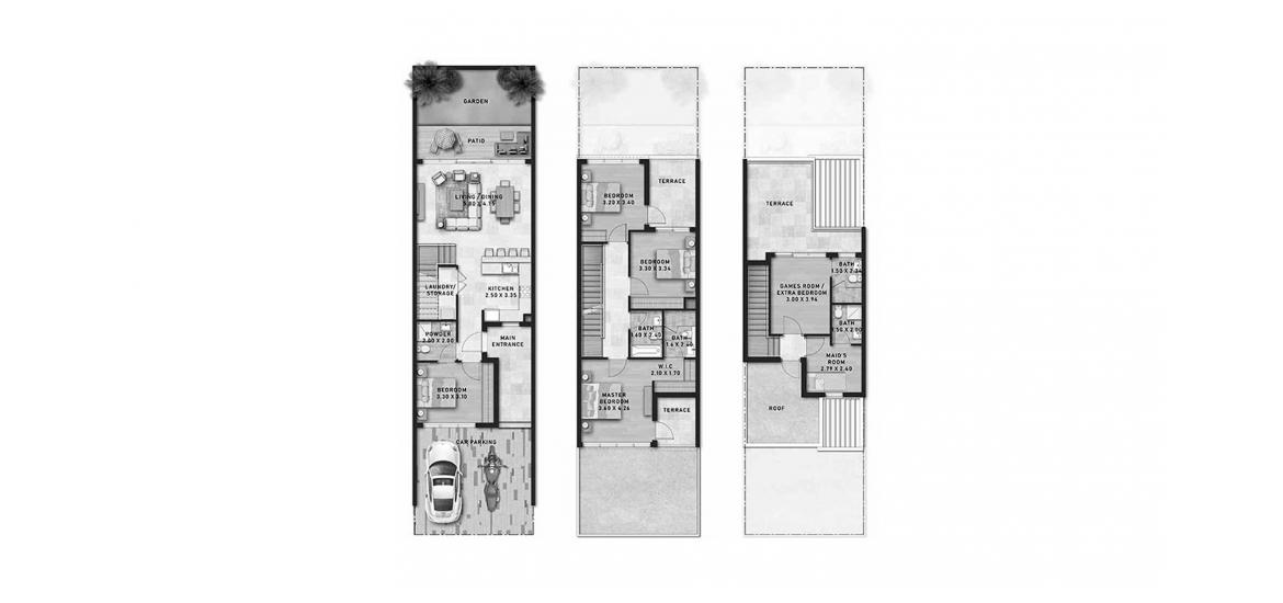 Plano del apartamento «DAMAC LAGOONS 5BR TH», 5 dormitorios en DAMAC LAGOONS