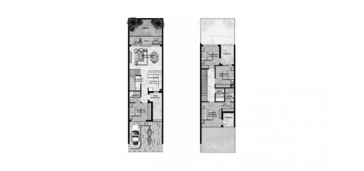 Plano del apartamento «DAMAC LAGOONS 4BR TH», 4 dormitorios en DAMAC LAGOONS