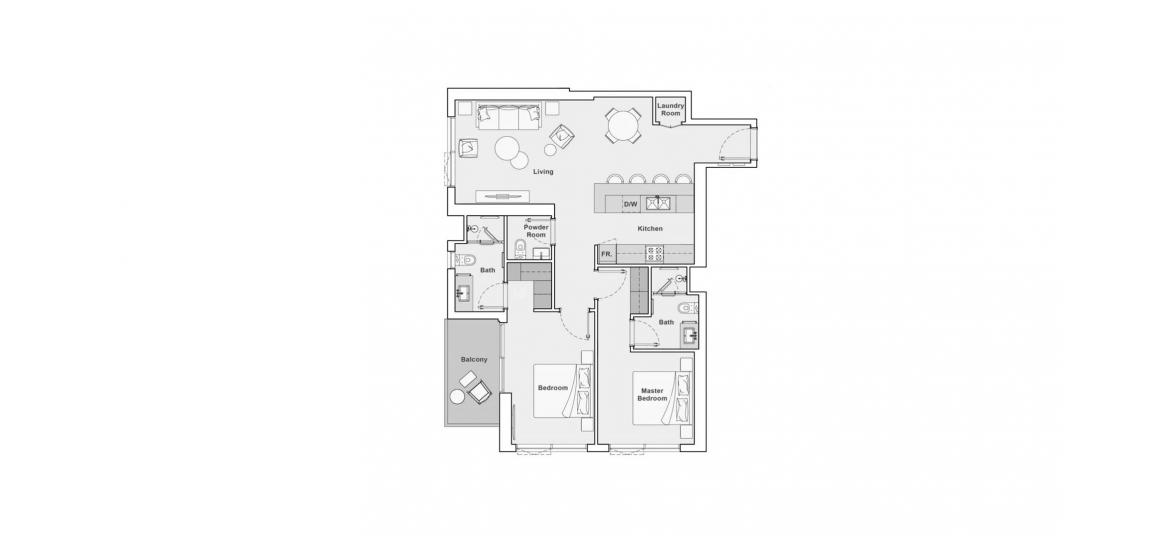 Plano del apartamento «102SQM», 2 dormitorios en THE PORTMAN