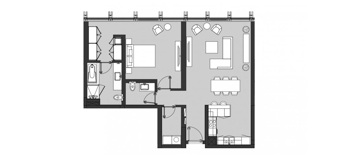 Plano del apartamento «ONE BEDROOM TYPE E1», 1 dormitorio en RESIDENCE 110