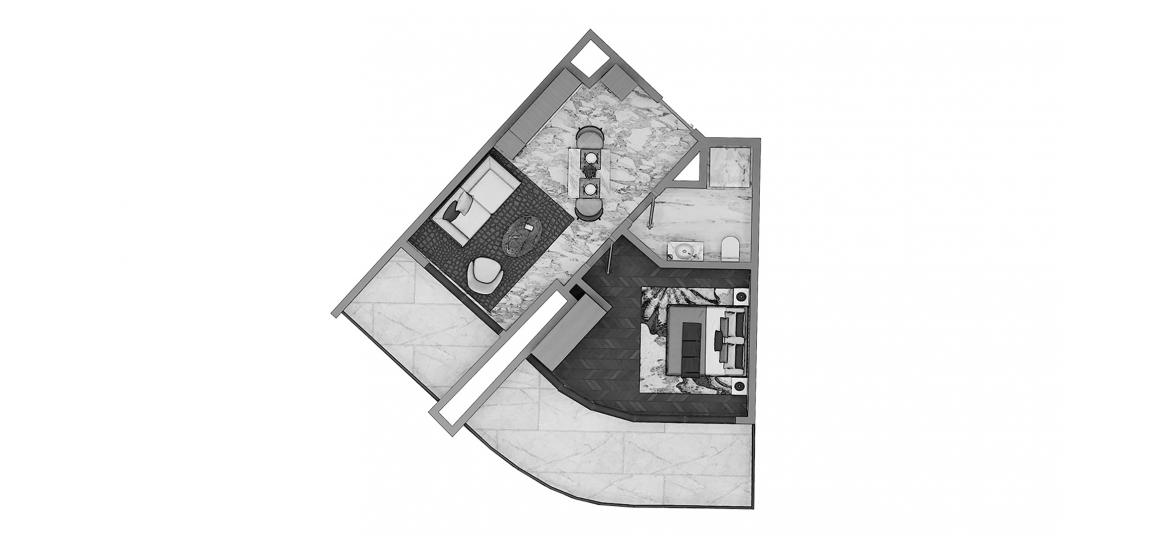 Plano del apartamento «1BR 49SQM», 1 dormitorio en ZADA TOWER