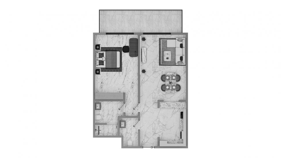 Plano del apartamento «1 Bedroom 57SQM», 1 dormitorio en BINGHATTI NOVA