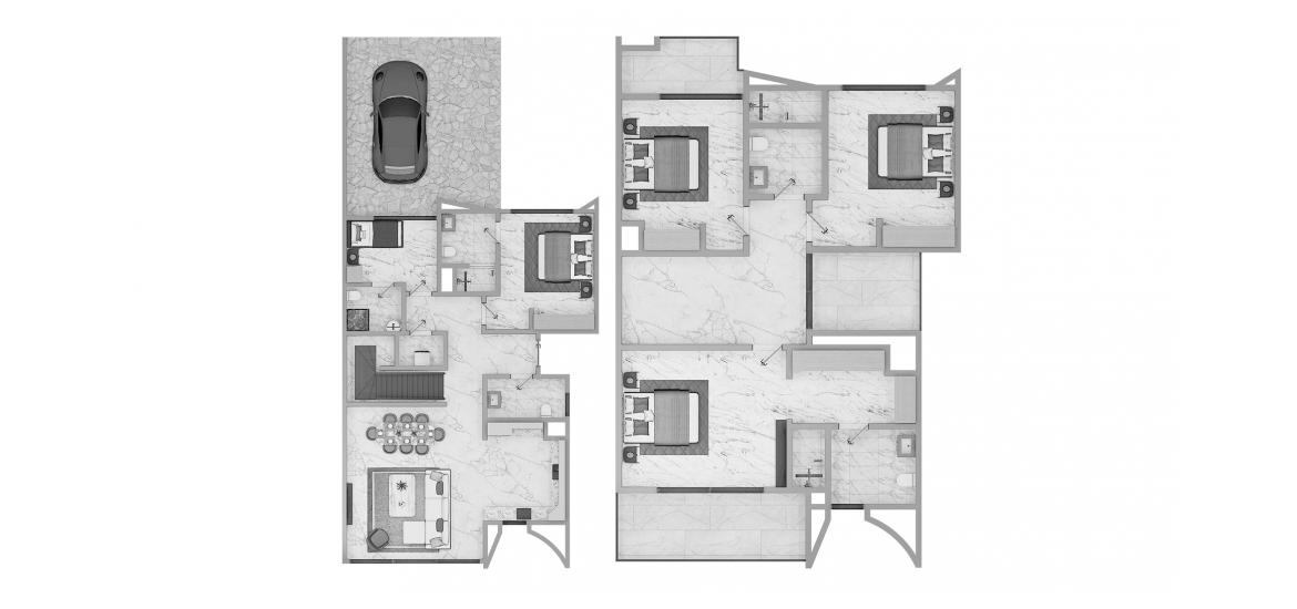 Plano del apartamento «4BR Modern 217SQM», 4 dormitorios en ANYA TOWNHOUSES