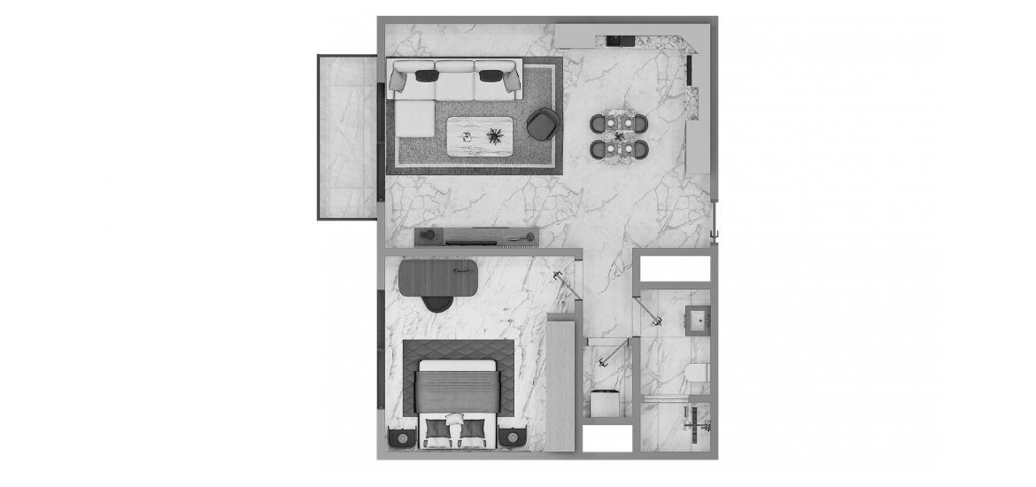 Plano del apartamento «1BR Type 1A 61SQM», 1 dormitorio en GOLF VIEWS