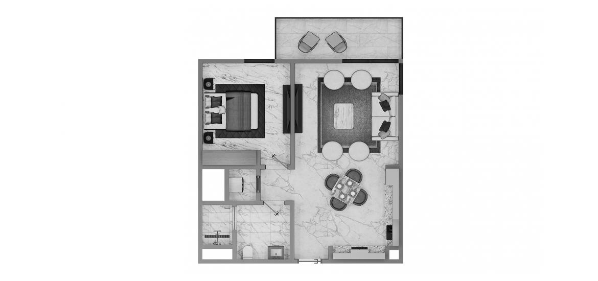 Plano del apartamento «1 BR Type A1 70SQM», 1 dormitorio en EMAAR GOLF HEIGHTS