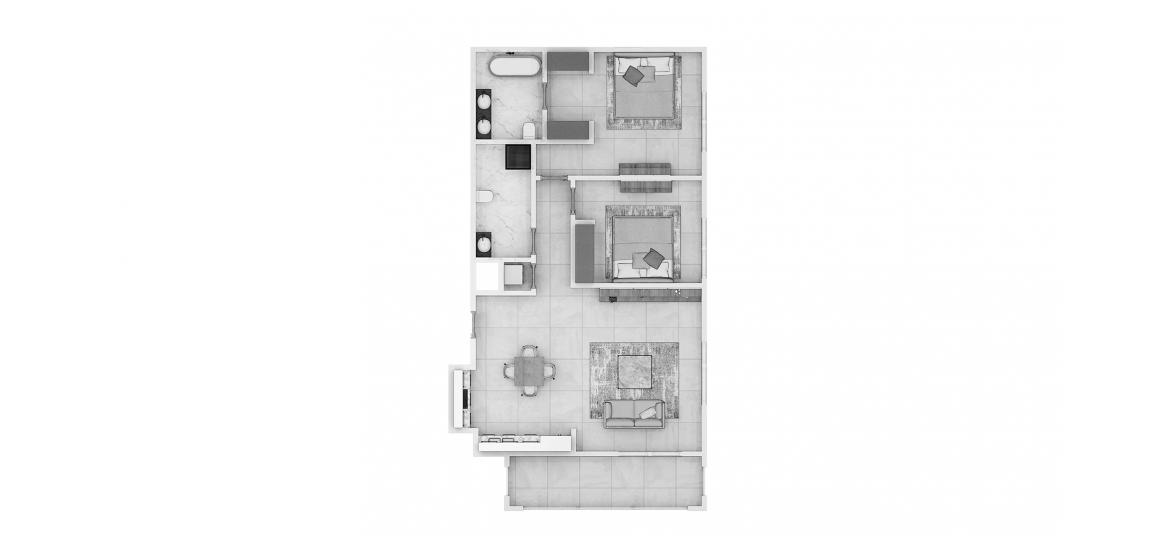 Plano del apartamento «2BR 02 101SQM», 2 dormitorios en ROSEWATER