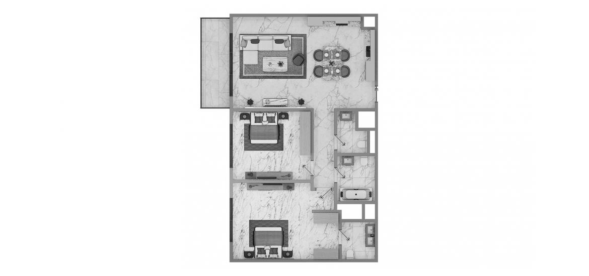 Plano del apartamento «2BR Type 2A 93SQM», 2 dormitorios en GOLF VIEWS