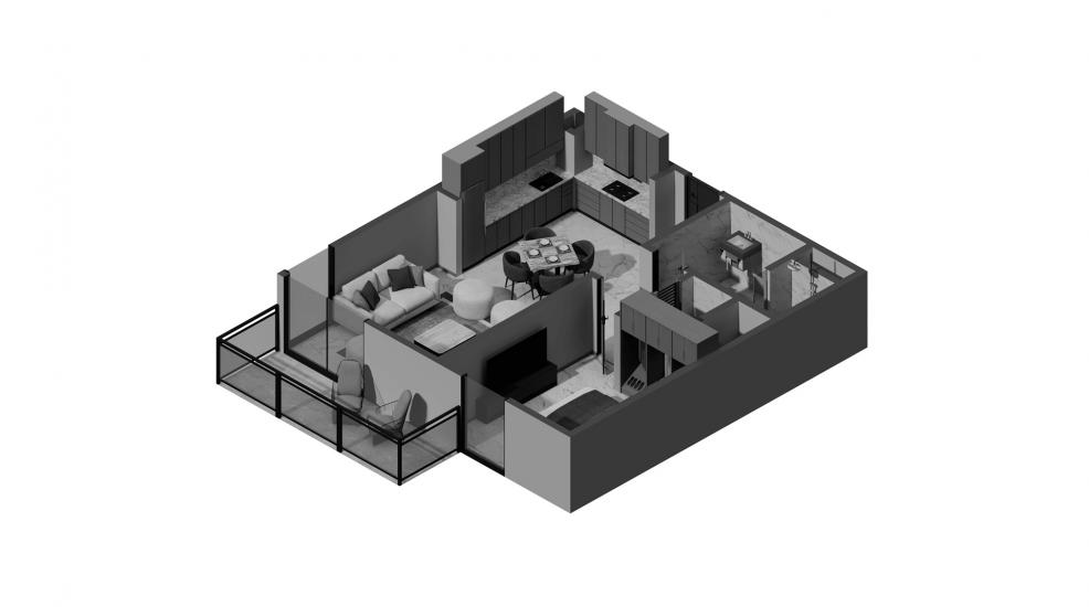 Plano del apartamento «1 BR Type A1 70SQM», 1 dormitorio en EMAAR GOLF HEIGHTS