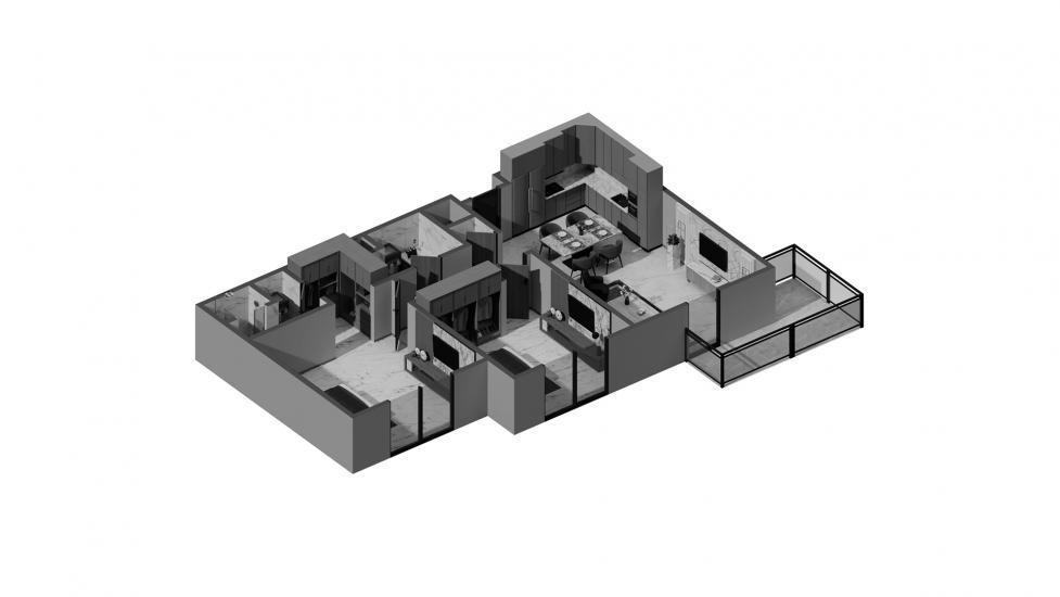 Plano del apartamento «2BR Type A 84SQM», 2 dormitorios en ASCOT RESIDENCES