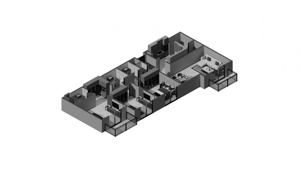 Apartment floor plan «3BR Type A 130SQM», 3 bedrooms in ASCOT RESIDENCES