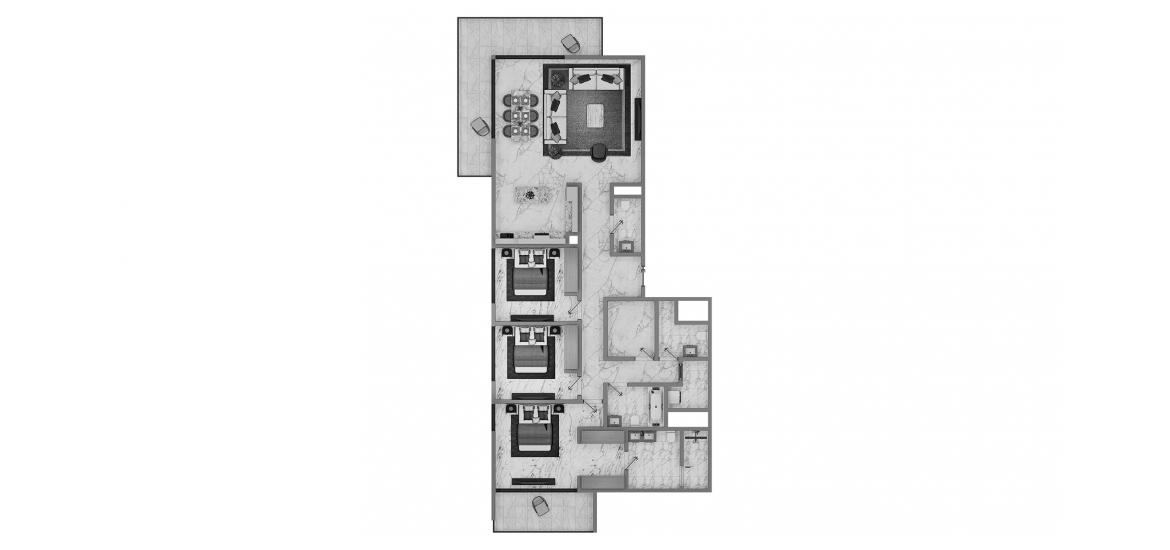 Apartment floor plan «3 BR Type A 177SQM», 3 bedrooms in EMAAR GOLF HEIGHTS