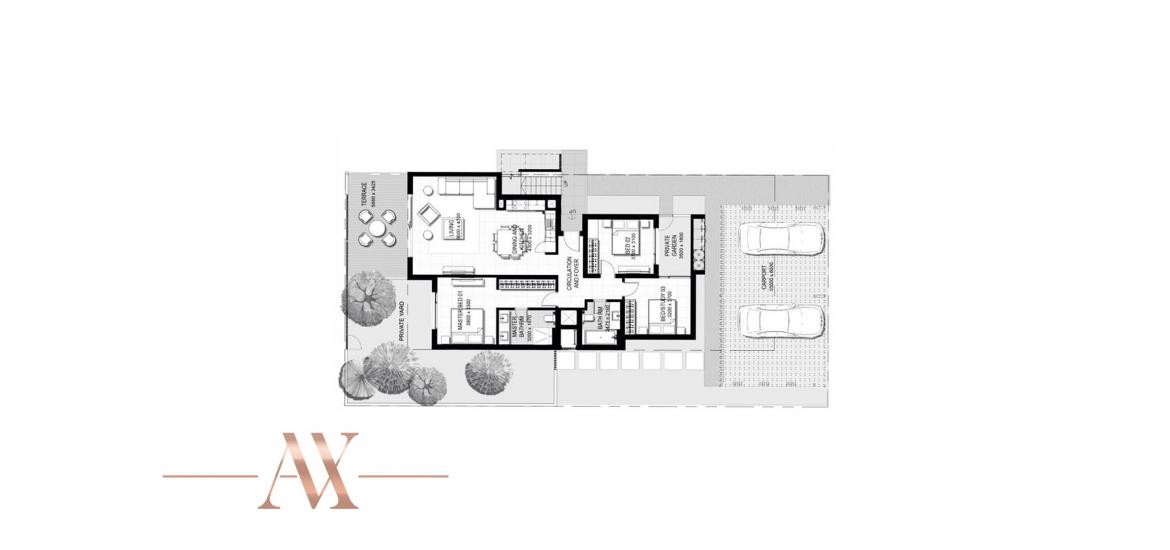 Plan d'étage de l'appartement «134SQM», 3 chambres à URBANA III