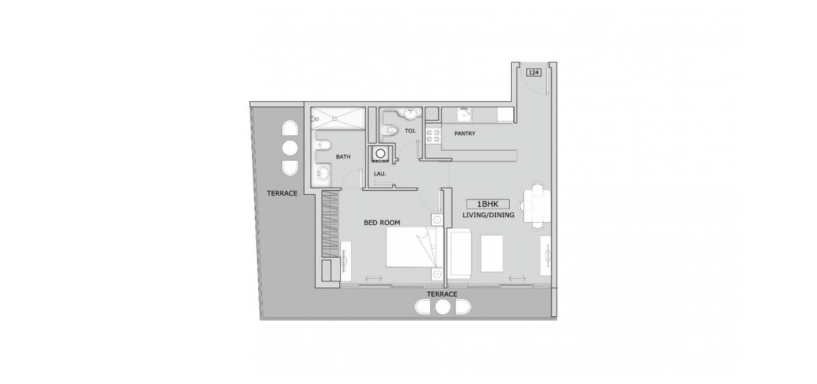 Plan d'étage de l'appartement «88SQM», 1 chambre à coucher à OXFORD BOULEVARD