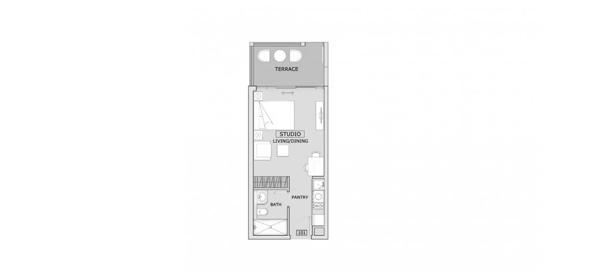 Plan d'étage de l'appartement «39SQM», 1 chambre à OXFORD BOULEVARD