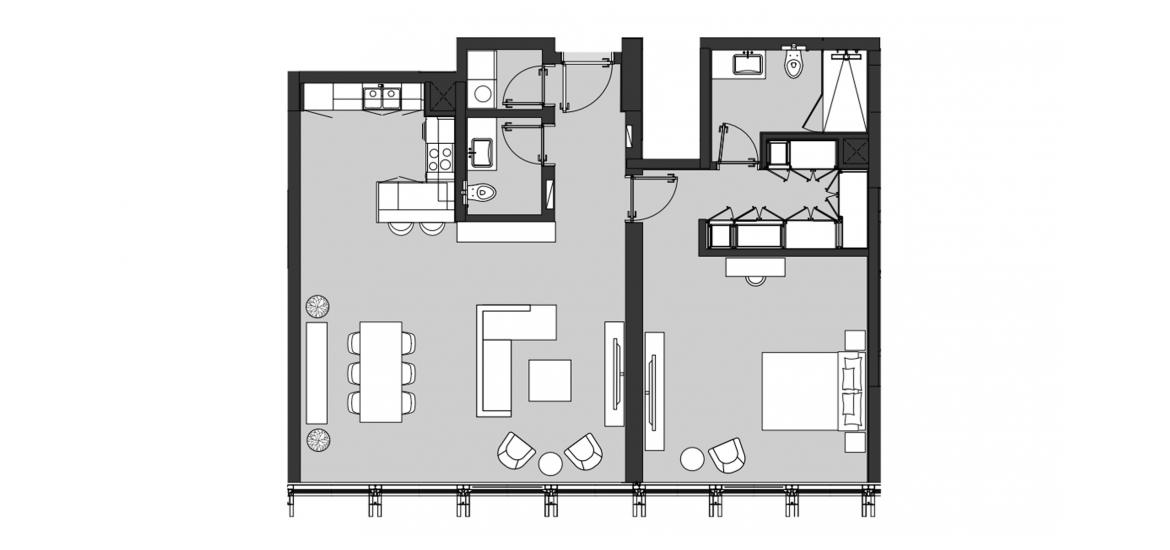 Plan d'étage de l'appartement «ONE BEDROOM TYPE B2», 1 chambre à coucher à RESIDENCE 110