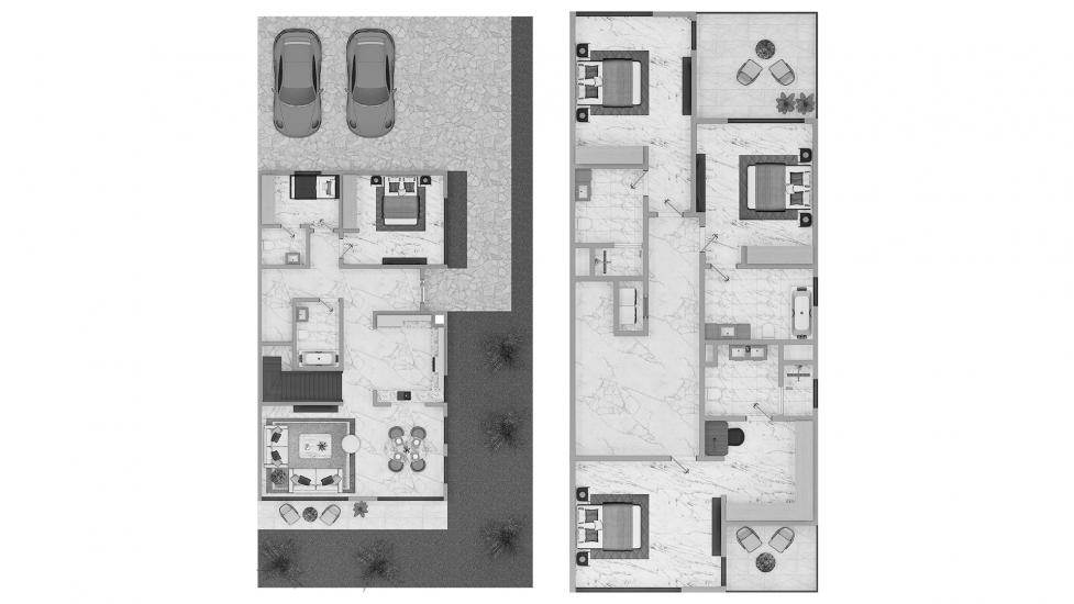 Plan d'étage de l'appartement «4BR 229SQM», 4 chambres à AURA GARDENS