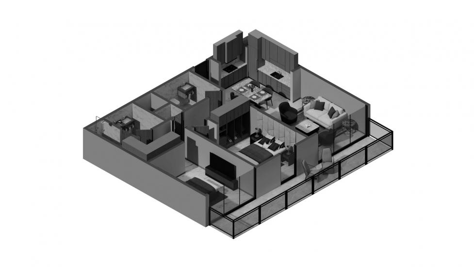Plan d'étage de l'appartement «2 BR Type A 113SQM», 2 chambres à EMAAR GOLF HEIGHTS