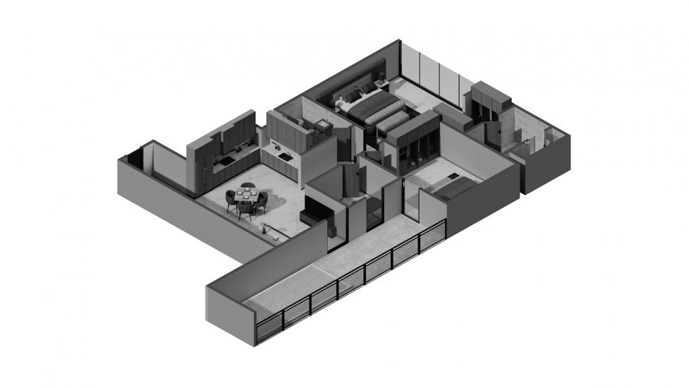 Plan d'étage de l'appartement «2 BR Type A 98SQM», 2 chambres à ELITZ