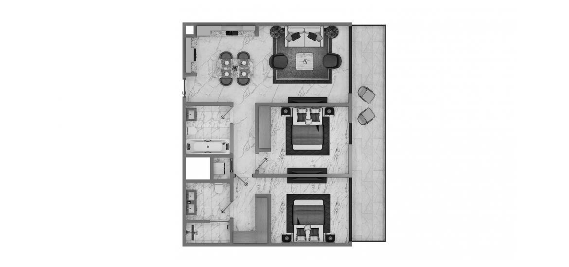 Plan d'étage de l'appartement «2 BR Type A 113SQM», 2 chambres à EMAAR GOLF HEIGHTS