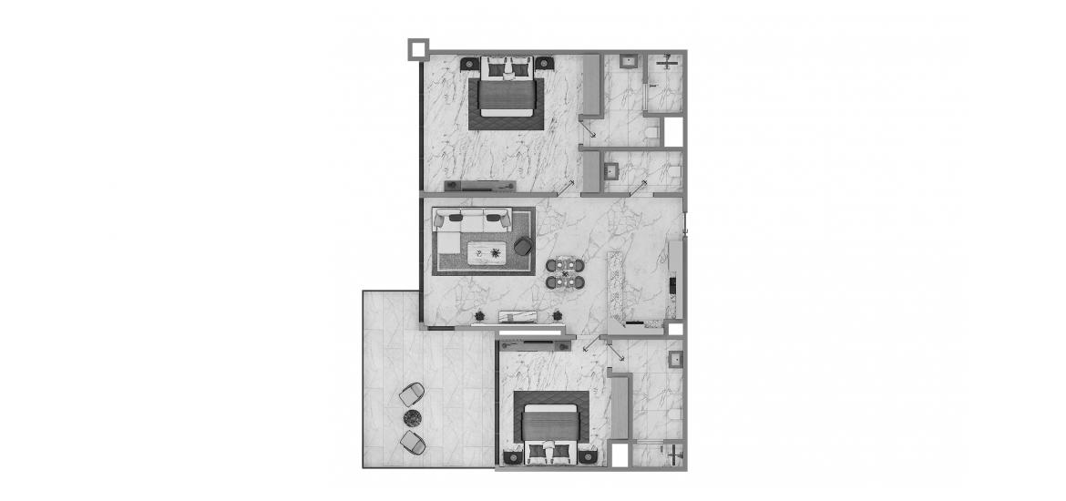 Apartment floor plan «ELEGANCE TOWER 2BR Type A3 99SQM», 2 bedrooms in ELEGANCE TOWER