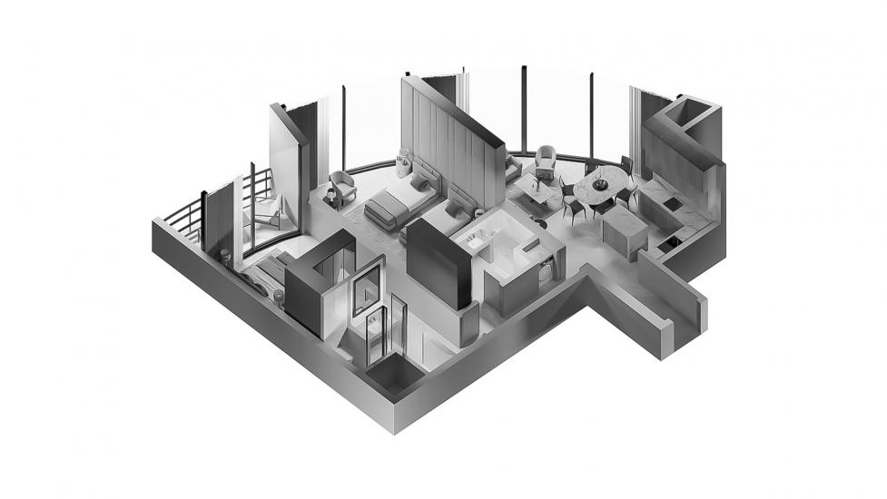 Apartment floor plan «2 BEDROOM TYPE 2D-A 91 SQ.M.», 2 bedrooms in THE BILTMORE RESIDENCES SUFOUH