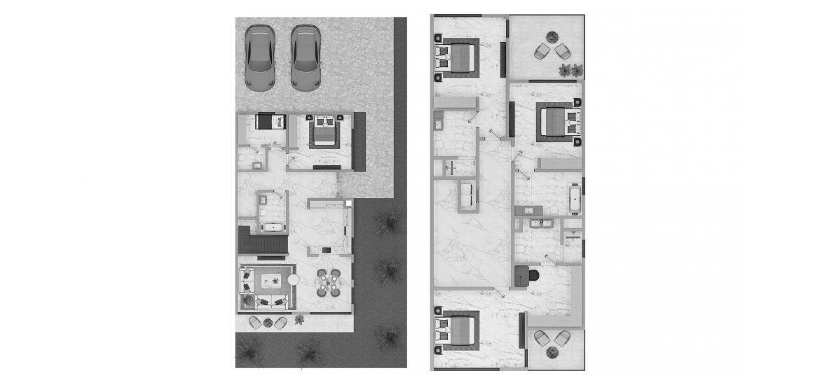 Apartment floor plan «AURA GARDENS 4BR 229SQM», 4 bedrooms in AURA GARDENS