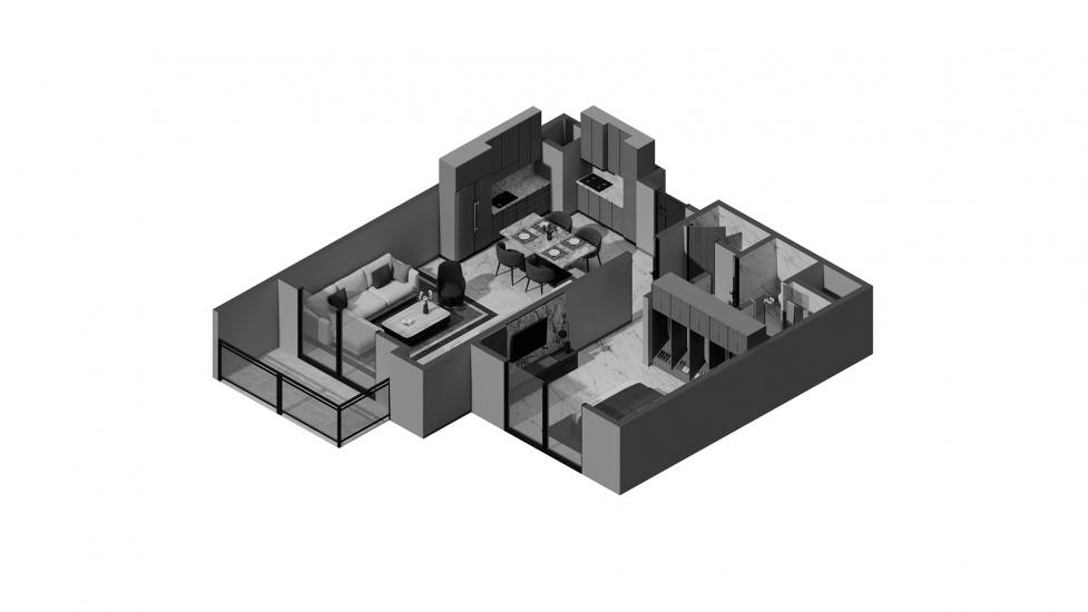 Apartment floor plan «1BR Type A 58SQM», 1 bedroom in ASCOT RESIDENCES