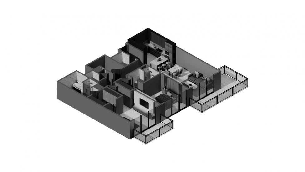 Apartment floor plan «2 Bedroom 01 158SQM», 2 bedrooms in CANAL FRONT RESIDENCES