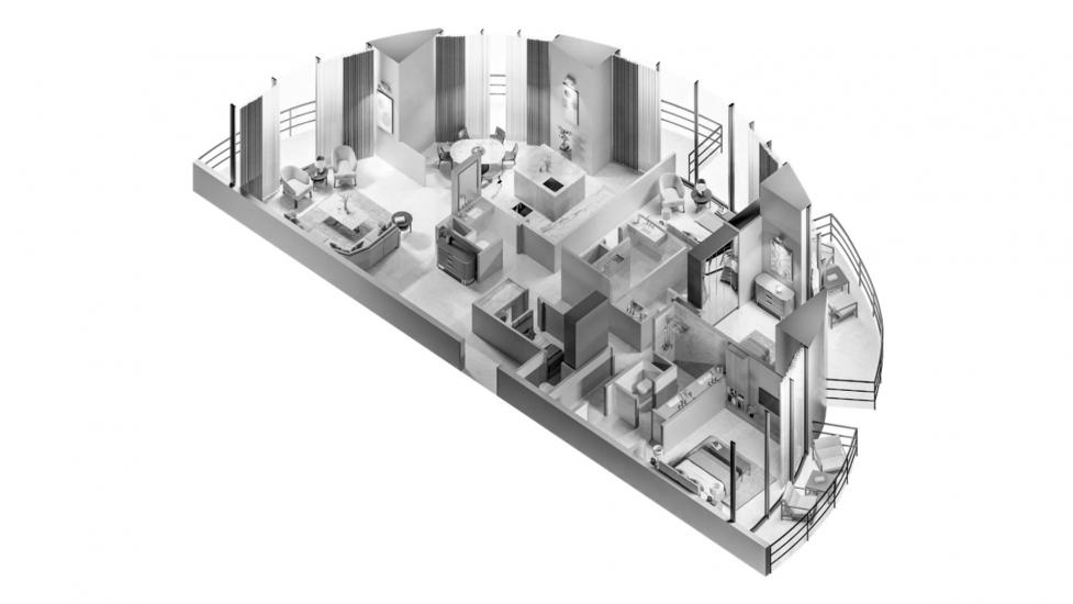 Apartment floor plan «3 BEDROOM TYPE 3A 255 SQ.M.», 3 bedrooms in THE BILTMORE RESIDENCES SUFOUH