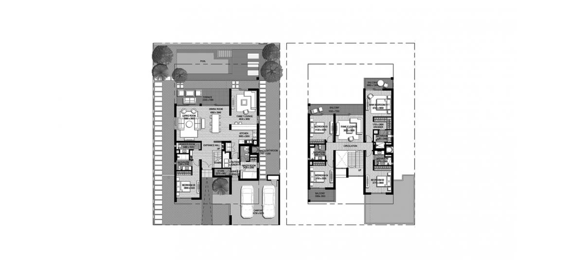 Планировка апартаментов «GOLF LINKS 5BR 357SQM» 5 спален в ЖК GOLF LINKS