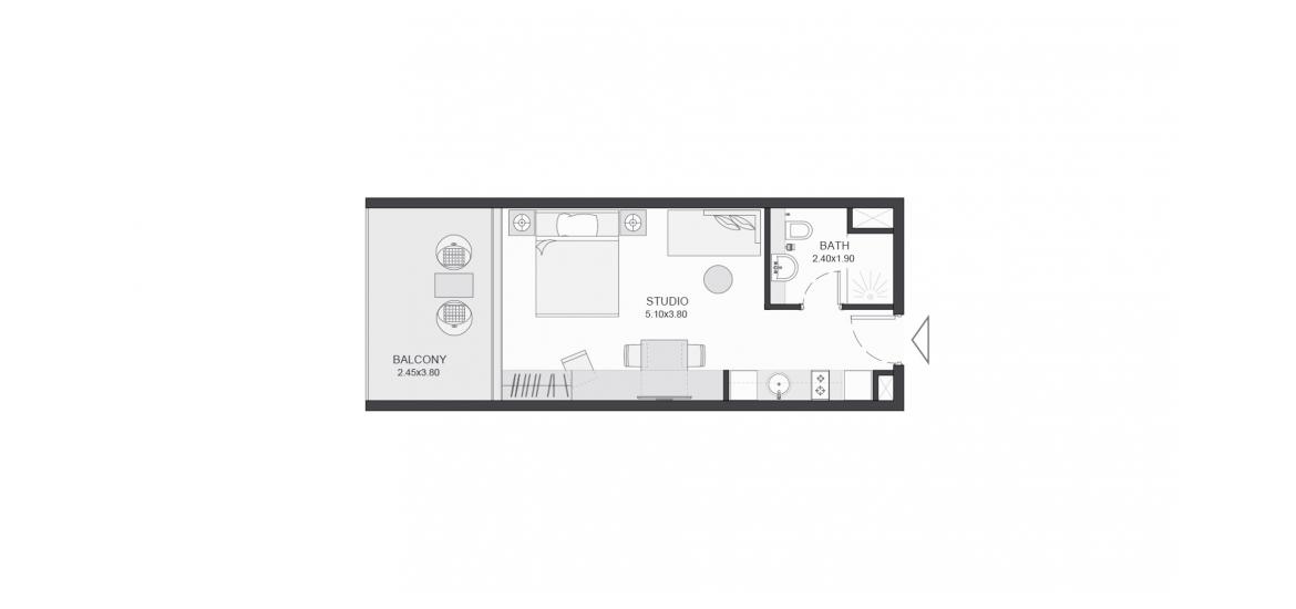 Планировка апартаментов «41SQM» 1 комната в ЖК TRIA