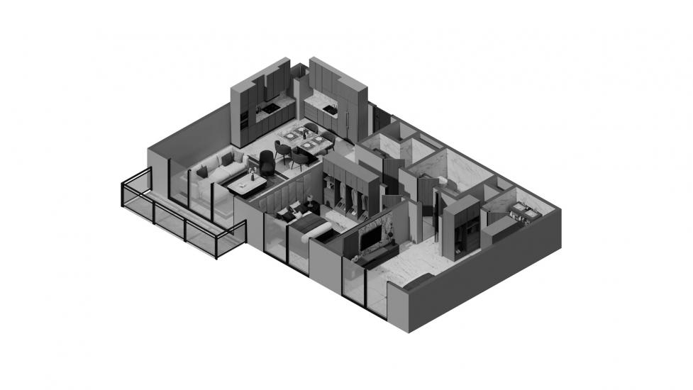 Планировка апартаментов «2BR Type 2A 93SQM» 2 спальни в ЖК GOLF VIEWS
