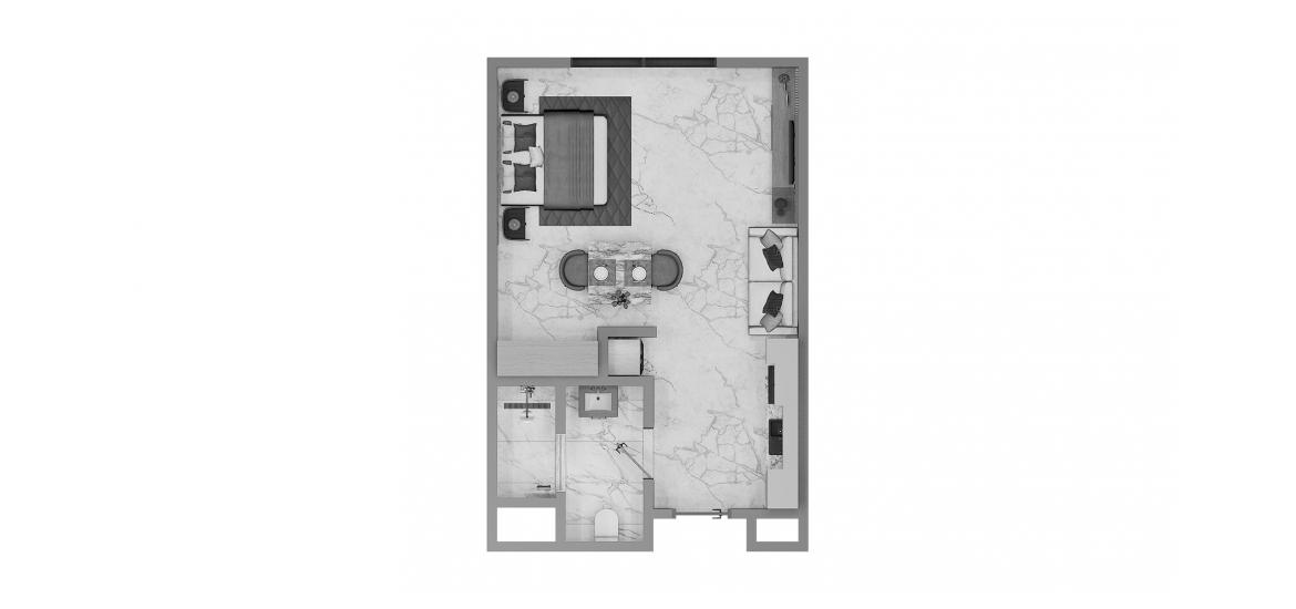 Планировка апартаментов «Studio Type A 30SQM» 1 комната в ЖК ASCOT RESIDENCES