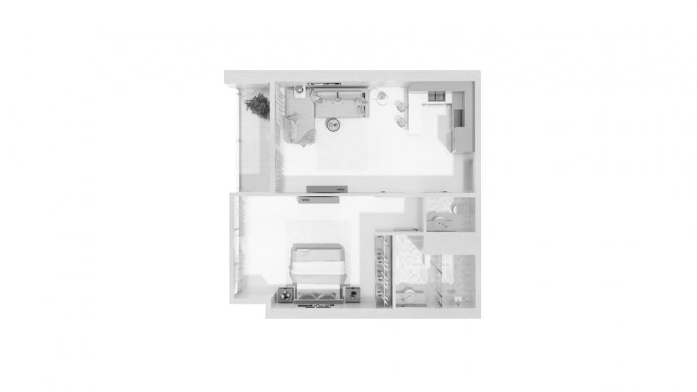 Floor plan «B», 1 bedroom, in GOLF VIEWS SEVEN CITY