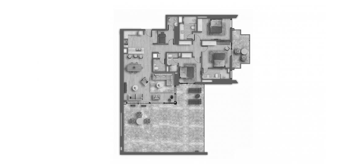 Apartment floor plan «E», 3 bedrooms in AHAD RESIDENCES
