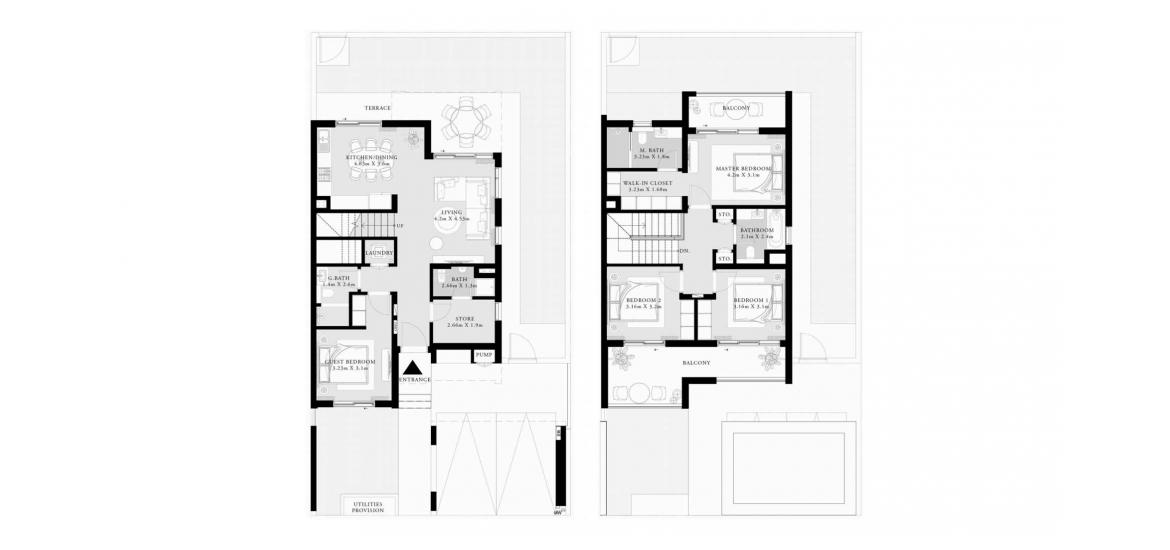 Apartment floor plan «B», 4 bedrooms in EXPO GOLF VILLAS 6
