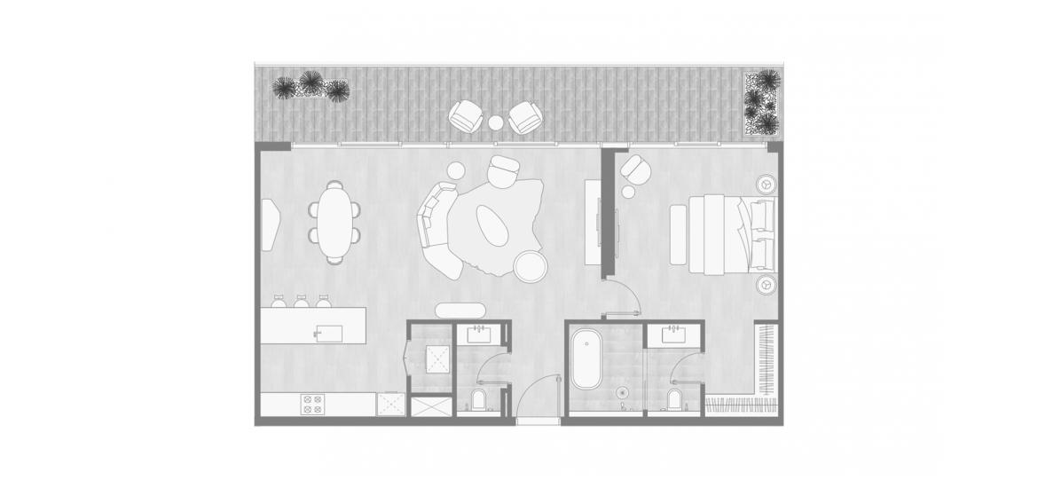 Apartment floor plan «1 BEDROOM – TYPE A», 1 bedroom in KEMPINSKI RESIDENCES THE CREEK