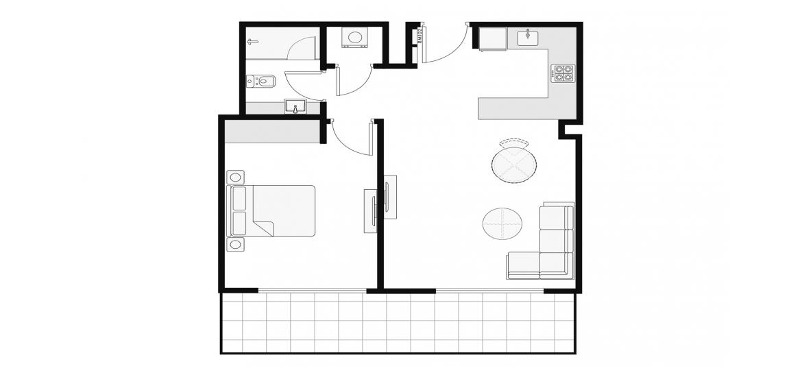 Apartment floor plan «74 SQ.M. 1BR TYPE 1», 1 bedroom in AZIZI AMBER