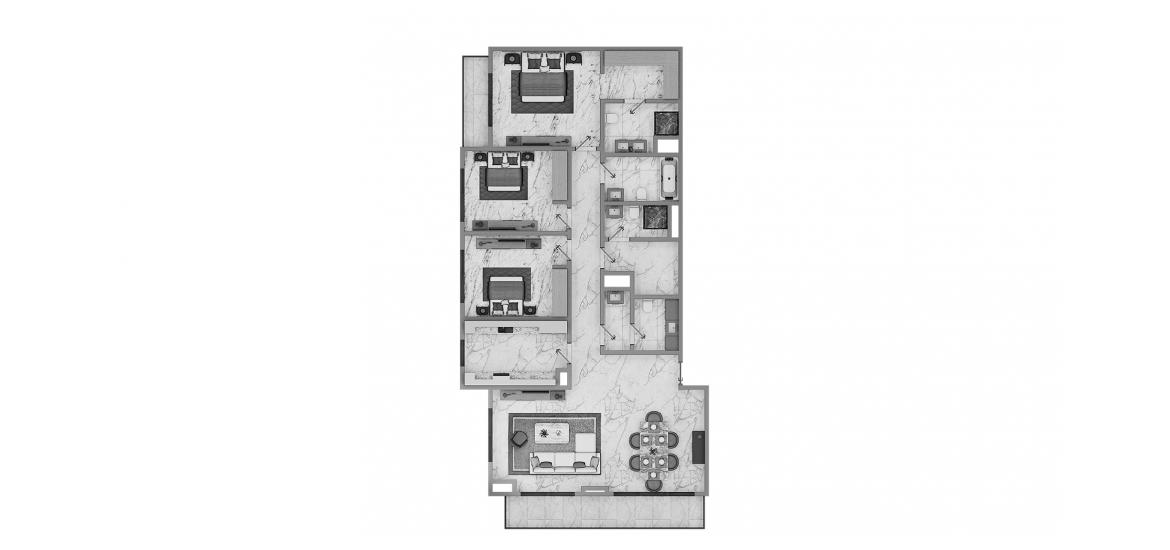 Apartment floor plan «3BR Type 3A 143SQM», 3 bedrooms in GOLF VIEWS
