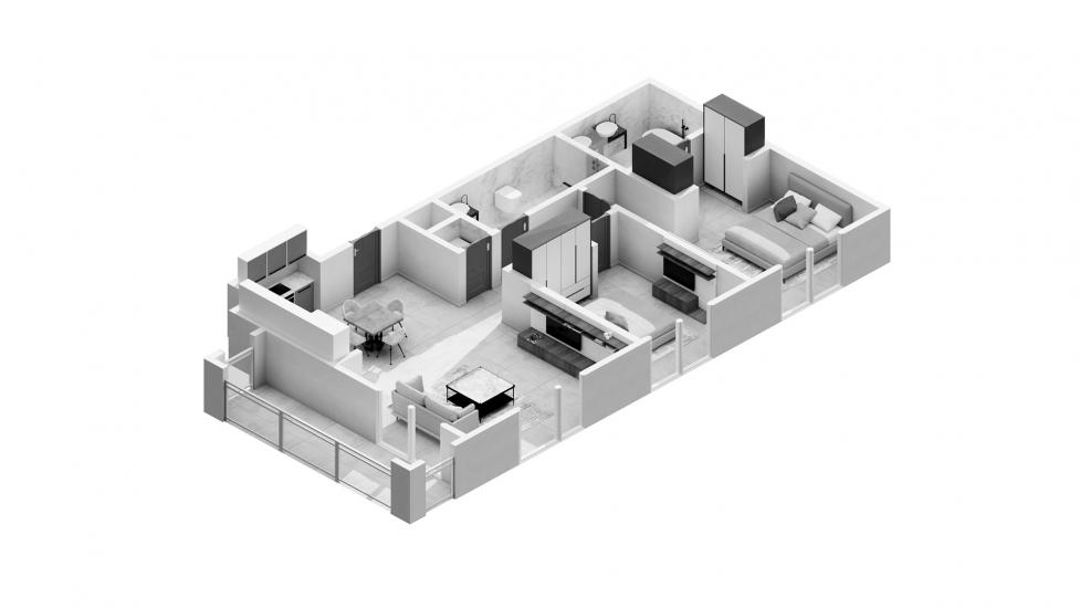 Apartment floor plan «2BR 02 101SQM», 2 bedrooms in ROSEWATER