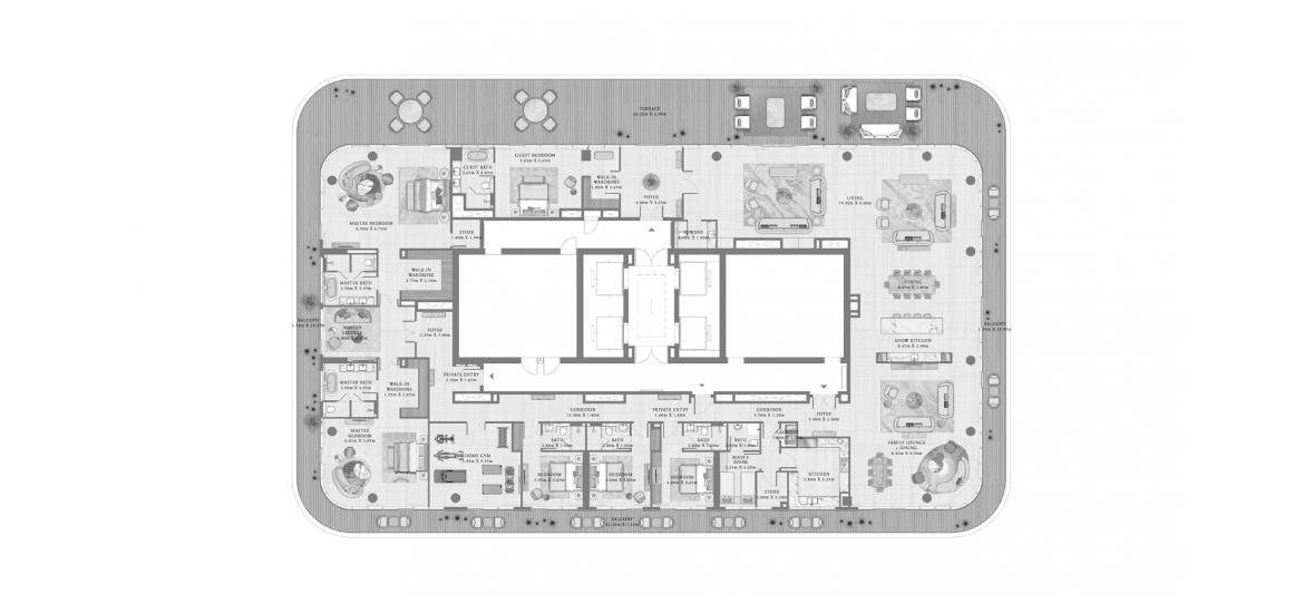 Apartment floor plan «1090 SQ.M 6 BEDROOM PENTHOUSE», 6 bedrooms in SEAPOINT RESIDENCES