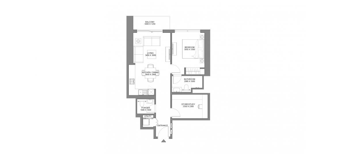 Apartment floor plan «68 SQ.M 1-5 BDRM TYPE B», 1 bedroom in 330 RIVERSIDE CRESCENT