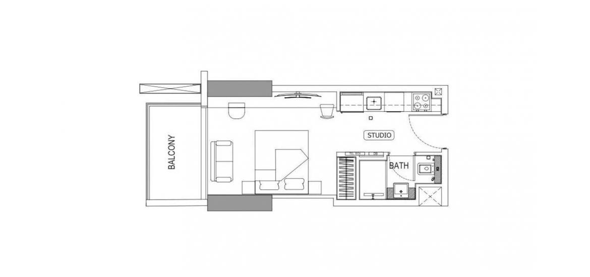 Apartment floor plan «BINGHATTI AZURE ONE-ROOM-31M», 1 room in BINGHATTI AZURE