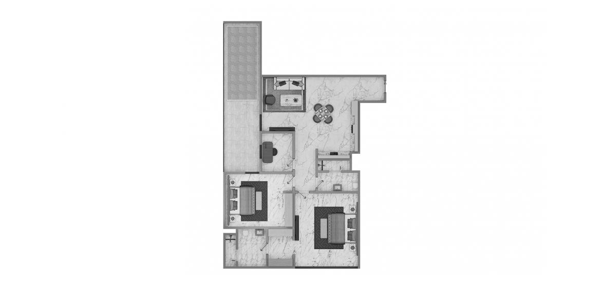 Apartment floor plan «2 BR Type A 98SQM», 2 bedrooms in ELITZ